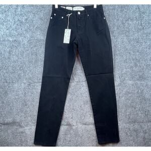 Fabrizio Gianni Jeans Women 2 Black Straight Cotton Twill Stretch Slim Fit Light